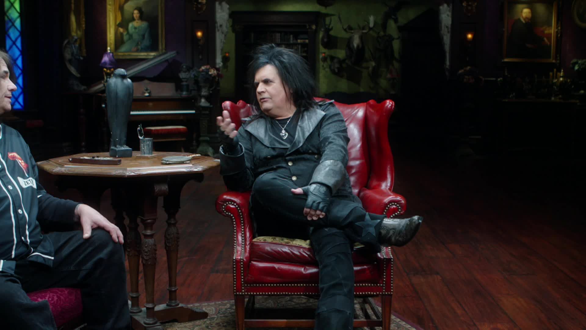 Creature Features Zetro joins the mansion residents to watch “The Touch of Satan” starring Michael Berry and Emby Mellay from 1971